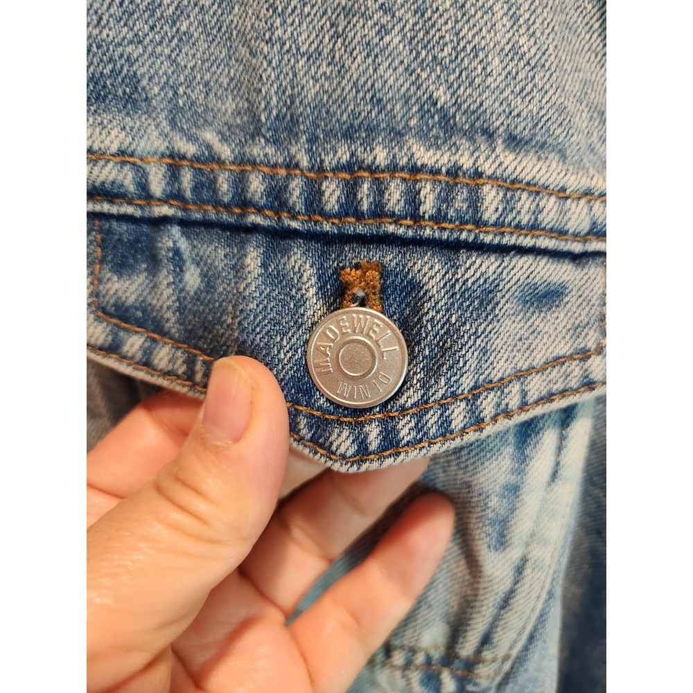 Madewell Distressed Bleach Denim Jacket, Size XS - Picture 3 of 5